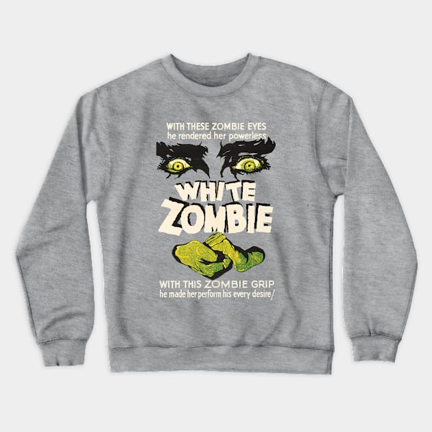 White Zombie Movie Poster Crewneck Sweatshirt by MovieFunTime